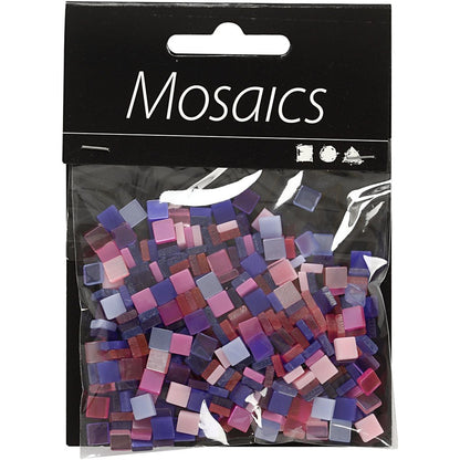 Mini-Mosaik, Maße: 5 x 5 mm, Lila/Dunkelrosa, 25 g