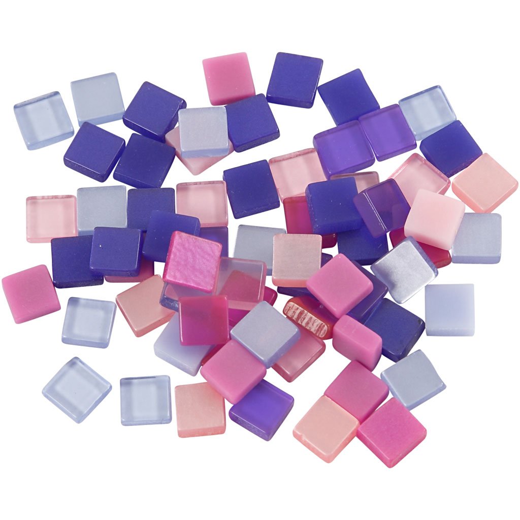 Mini-Mosaik, Maße: 5 x 5 mm, Lila/Dunkelrosa, 25 g