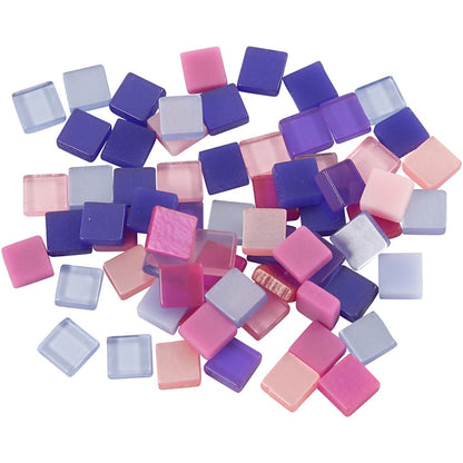 Mini-Mosaik, Maße: 5 x 5 mm, Lila/Dunkelrosa, 25 g