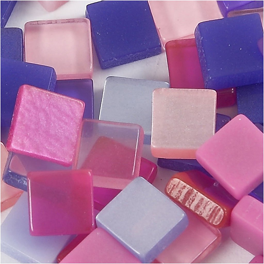 Mini-Mosaik, Maße: 5 x 5 mm, Lila/Dunkelrosa, 25 g