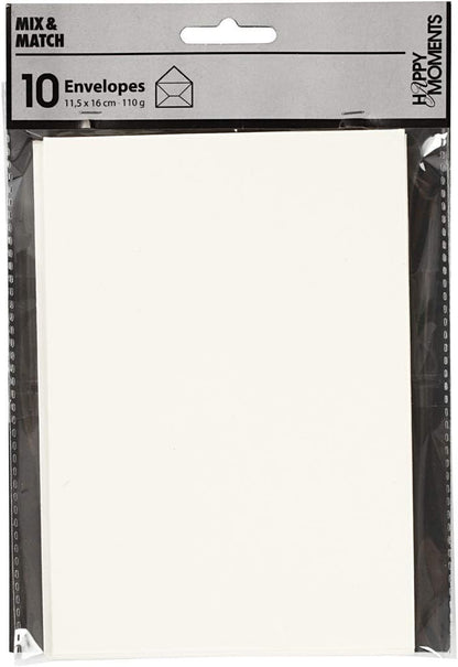 Creativ Company 217022 Briefumschläge creme (C6 (114 x 162 mm), creme, 160 mm, 11,5 cm, 110 g