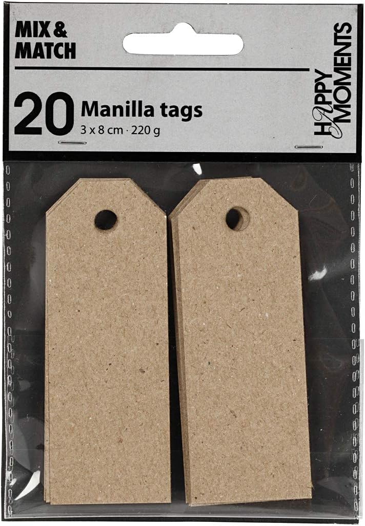 Manilla-anh?nger Gr??e 3x8 Cm 220 G 20 Stck. Natur