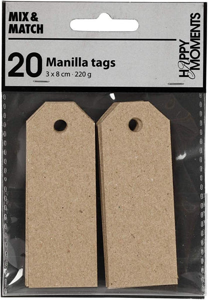 Manilla-anh?nger Gr??e 3x8 Cm 220 G 20 Stck. Natur