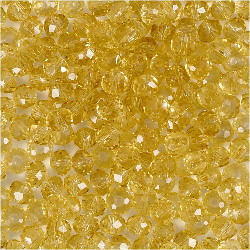 Creativ Glass Acrylic Beads, Yellow, One Size