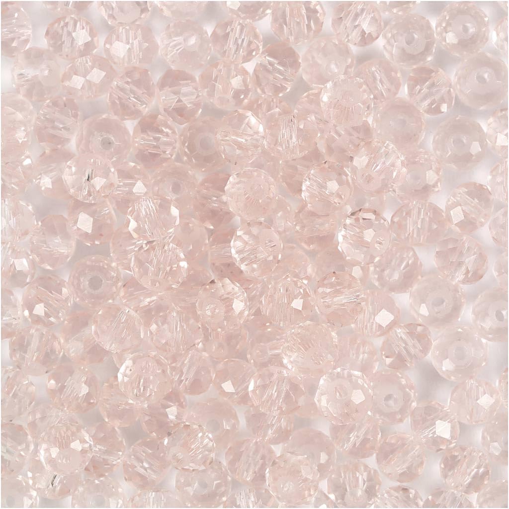 Facettierte Perlen D: 4 Mm Lochgr??e 1 Mm 45 Stck. Hellrosa