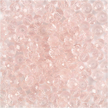 Facettierte Perlen D: 4 Mm Lochgr??e 1 Mm 45 Stck. Hellrosa