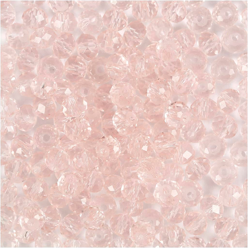 Facettierte Perlen D: 4 Mm Lochgr??e 1 Mm 45 Stck. Hellrosa