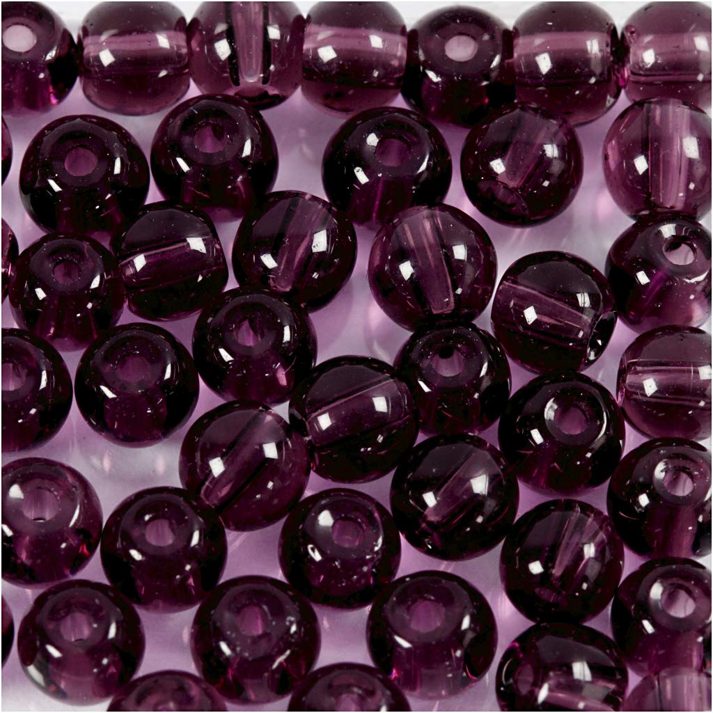 Creativ Glass Acrylic Beads, Purple