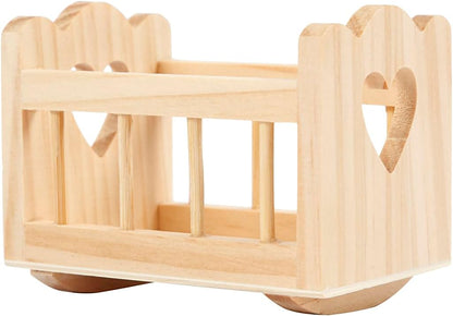 Miniatuur wieg van hout – 8 x 5 cm – 1 stuk