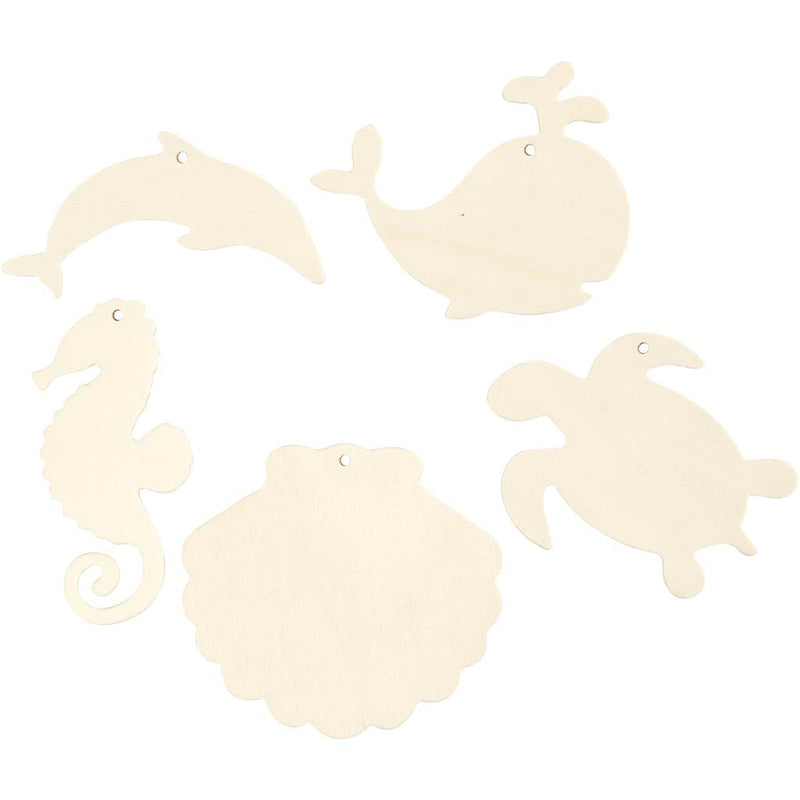 Creotime Wooden garland to decorate - 5 Sea Animals