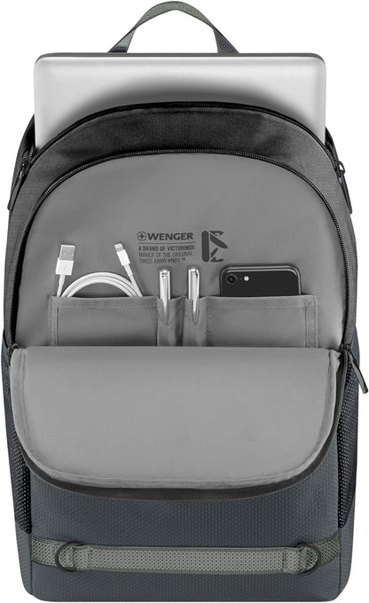 Wenger, Next 24, Tyon, 15.6" Laptop Backpack, Gravity Black, Gravity Black, ESTÁNDAR, Casual