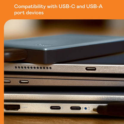 WD 5TB My Passport Portable HDD Works with USB-C and USB-A devices with software for device management, backup and pasword protection, Works with PC, Mac, Chromebook, Gaming Console and Mobile Devices