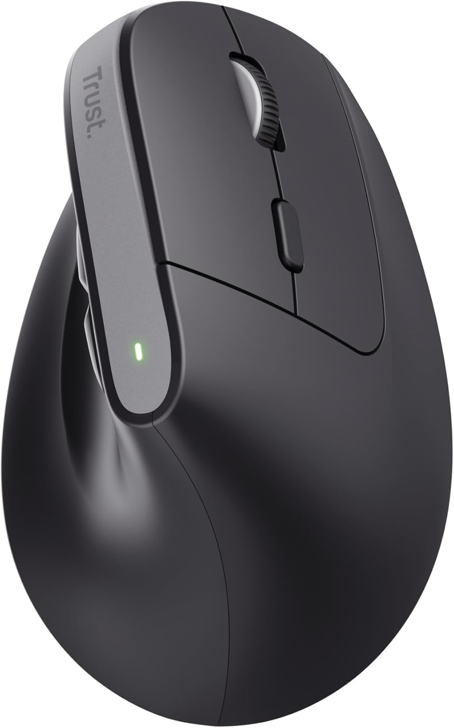 Trust Bayo+ Rechargeable Vertical Mouse Bluetooth + RF 2.4GHz, Ergonomic Mouse, Reduces Arm and Wrist Strain, 70% Recycled Plastics, Multidevice Wireless Mouse for Windows, PC, Laptop, Mac