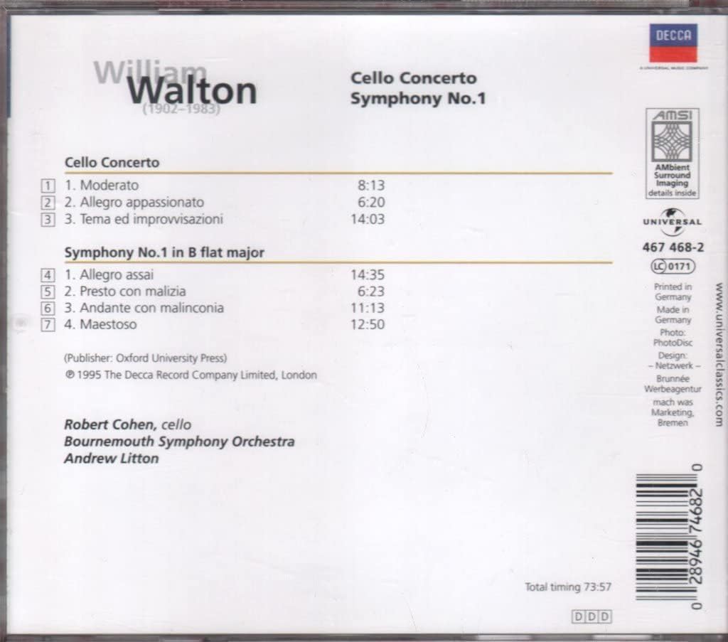 Cello Concerto / Symphony N 1