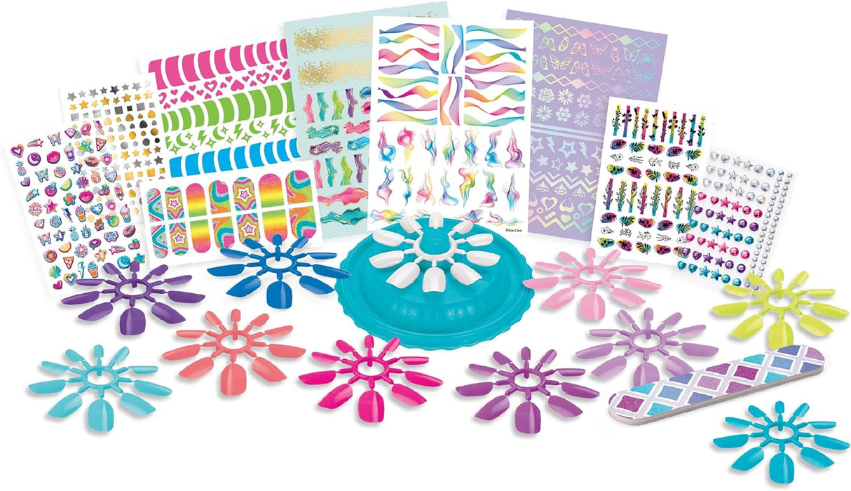 Shimmer & Sparkle 65610 Shimmer N Sparkle Trendy Tips Expressions Press on Nails with Stickers and gems, Multicolour