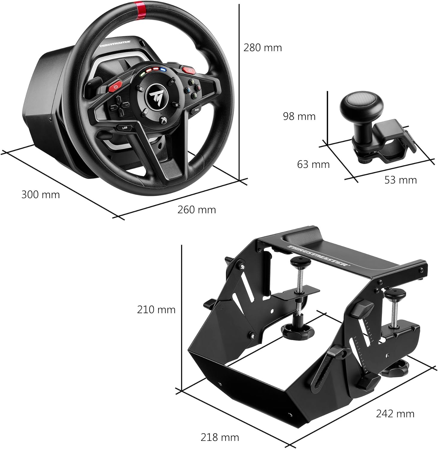 Thrustmaster T128 SimTask Pack, T128 Racing Wheel, Steering Kit Assembly System for Simulator Games (Xbox/PC)
