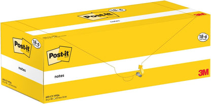 Post-it Notes Canary Yellow, Promo Pack 18 + 6 Free Pads, 100 Sheets per Pad, 76 mm x 127 mm, Yellow Color - Self-Stick Notes for Note Taking, to Do Lists & Reminders