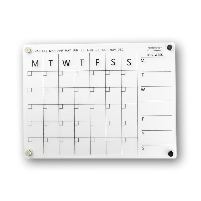 Deflecto A3 Acrylic Weekly/Monthly Planner Magnetic Mounting System 42cm x 29.7cm, ideal for Activities, Reminders, Homework, Meal Planning.