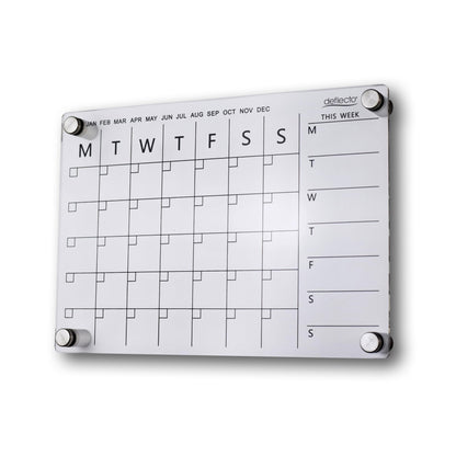 Deflecto A3 Wall Mounting System Acrylic Weekly/Monthly Planner 42cm x 29.7cm, ideal for Activities, Reminders, Homework, Meal Planning.