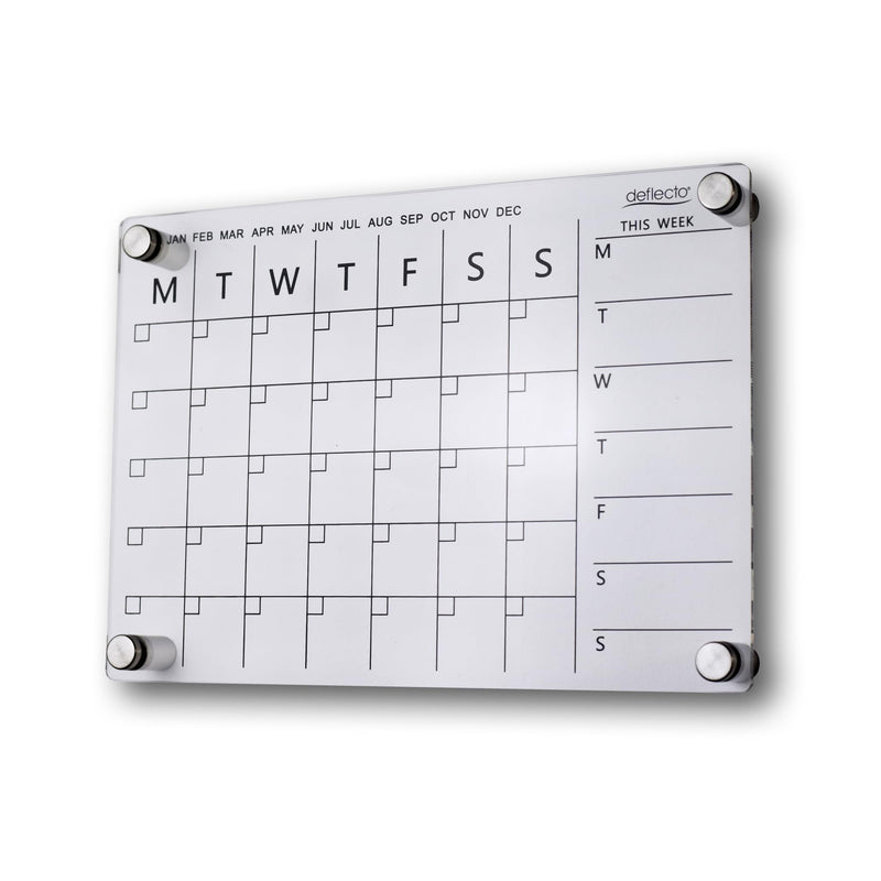 Deflecto A3 Wall Mounting System Acrylic Weekly/Monthly Planner 42cm x 29.7cm, ideal for Activities, Reminders, Homework, Meal Planning.