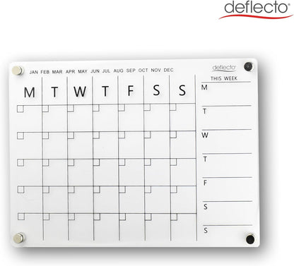 Deflecto A4 Acrylic Weekly/Monthly Planner Magnetic Mounting System 29.7cm x 21cm, ideal for Activities, Reminders, Homework, Meal Planning.