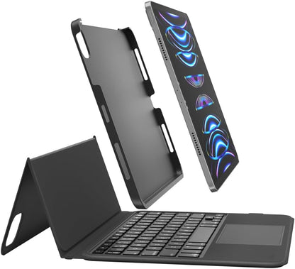 Belkin Funda con teclado para iPad de uso diario con soporte, teclado Bluetooth retroiluminado, controles multigestos, almacenamiento magnético para Apple Pencil QWERTY, teclas multimedia para iPad