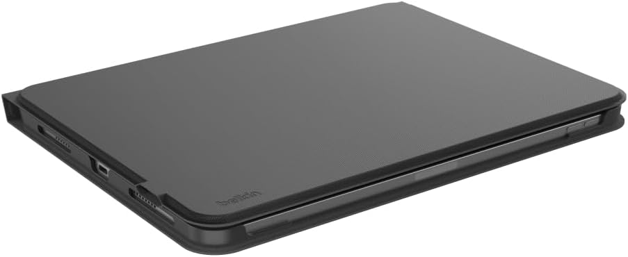 Belkin Funda con teclado para iPad de uso diario con soporte, teclado Bluetooth retroiluminado, controles multigestos, almacenamiento magnético para Apple Pencil QWERTY, teclas multimedia para iPad