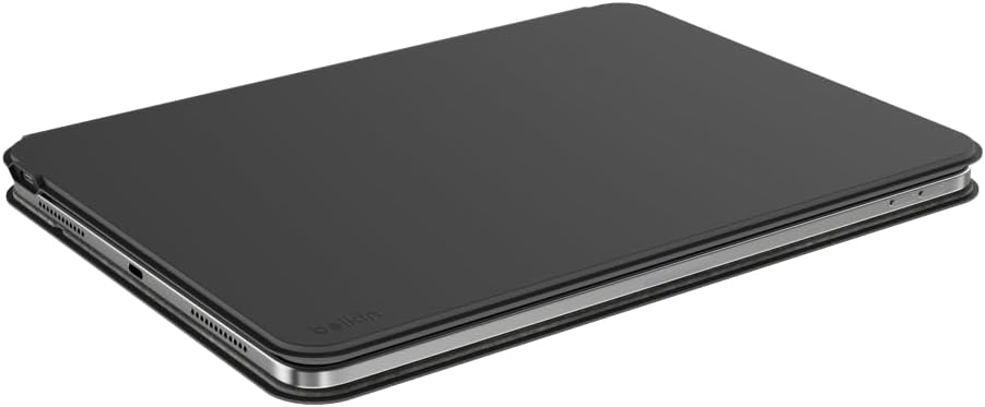 Belkin - Funda para teclado Pro iPad con soporte magnético, teclado Bluetooth retroiluminado, controles multigestos, almacenamiento Apple Pencil, funda de piel, QWERTY, teclas multimedia para iPad Air