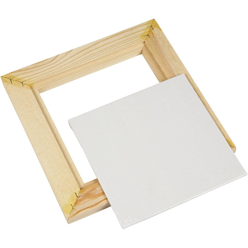 Creativ Company 8 x 20 cm 1-Piece Cotton Wood Framed Canvas Panel, White
