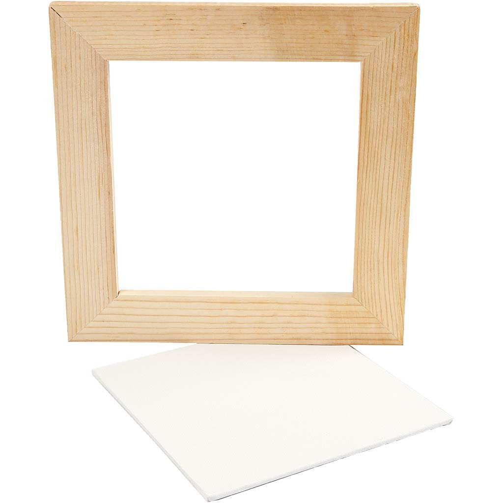 Creativ Company 8 x 20 cm 1-Piece Cotton Wood Framed Canvas Panel, White