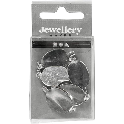 Creativ Company 600780 5-Piece Silver-Plated Brooch Backs