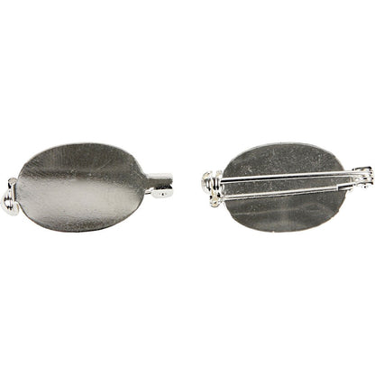 Creativ Company 600780 5-Piece Silver-Plated Brooch Backs