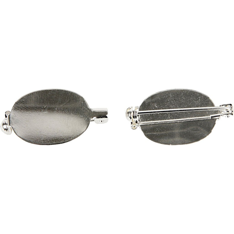 Creativ Company 600780 5-Piece Silver-Plated Brooch Backs