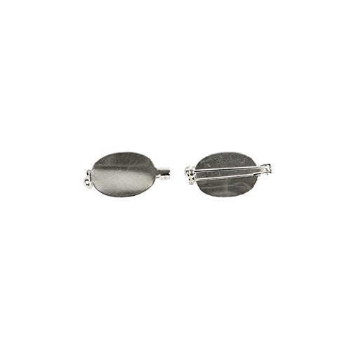 Creativ Company 600780 5-Piece Silver-Plated Brooch Backs