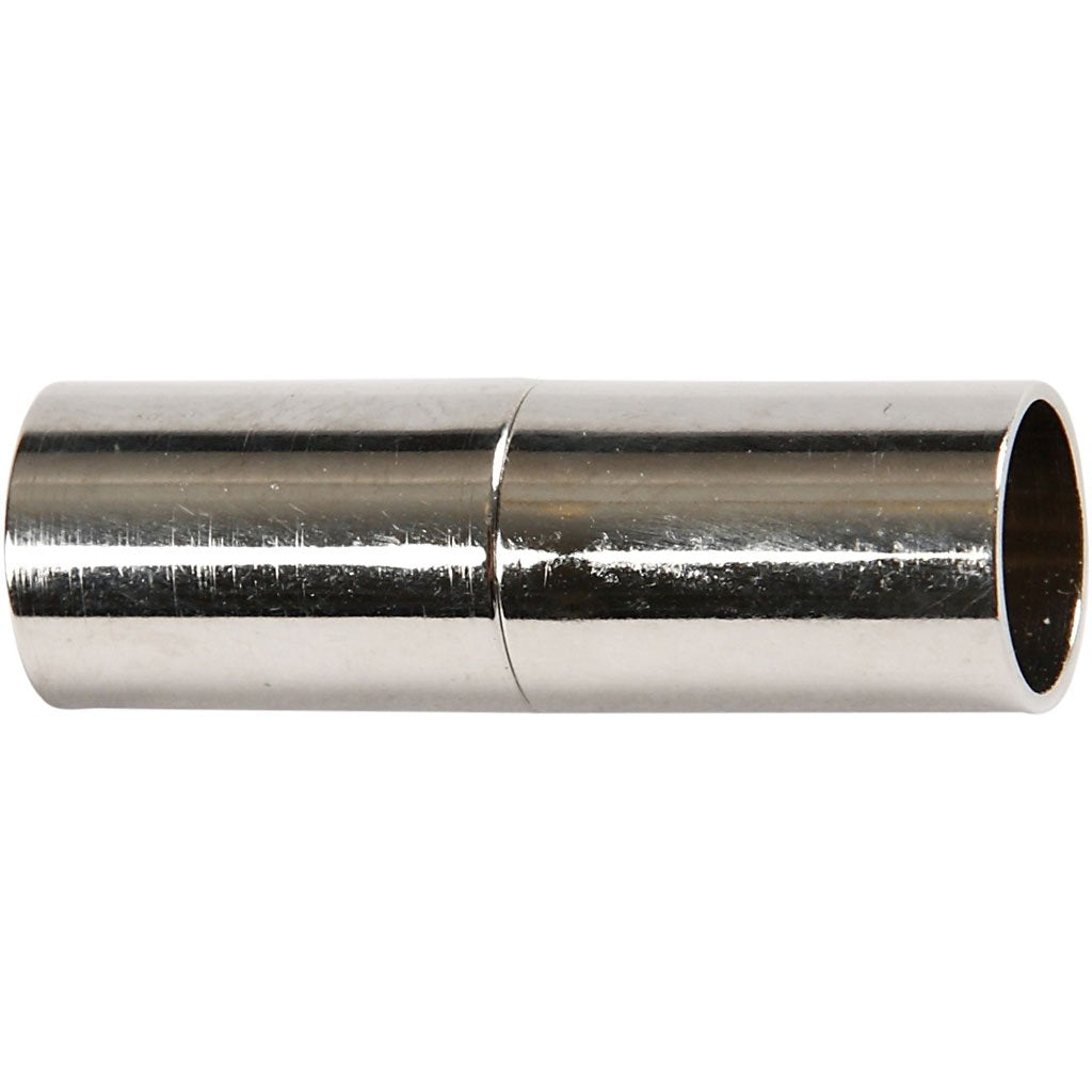 Magnetic Clasp, L: 20 mm, hole size 5 mm, silver-plated, SP, 2pcs