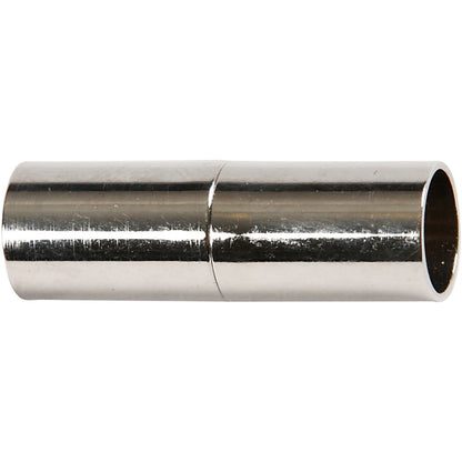 Magnetic Clasp, L: 20 mm, hole size 5 mm, silver-plated, SP, 2pcs