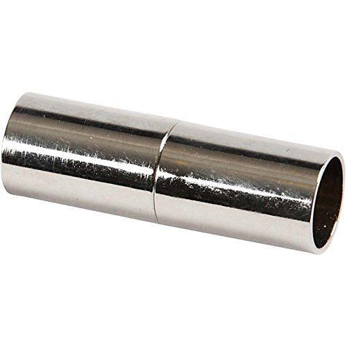 Magnetic Clasp, L: 20 mm, hole size 5 mm, silver-plated, SP, 2pcs