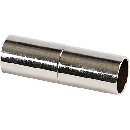 Magnetic Clasp, L: 20 mm, hole size 5 mm, silver-plated, SP, 2pcs