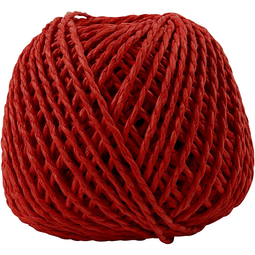 Paper Yarn, thickness 2,5-3 mm, red, 150 g