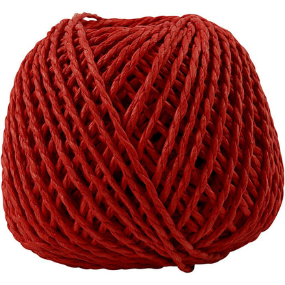 Paper Yarn, thickness 2,5-3 mm, red, 150 g