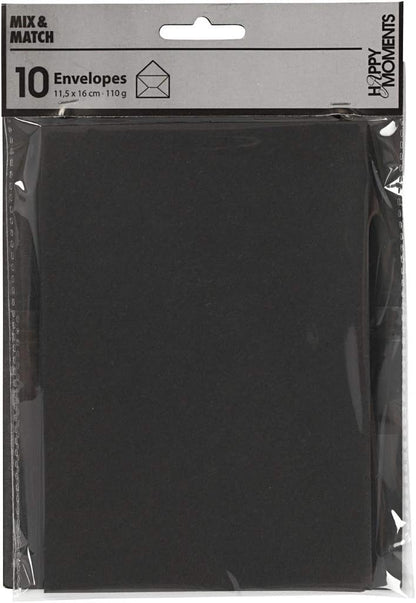 Kuverts Gr??e 115x16 Cm 110 G 10 Stck. Schwarz