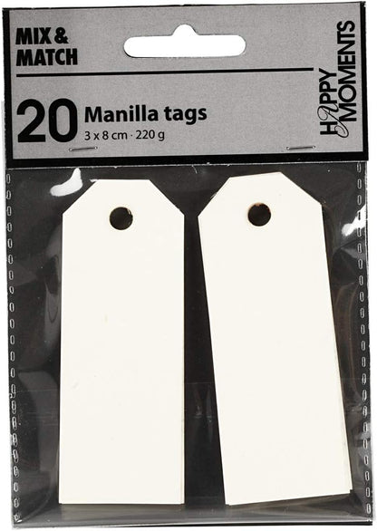 Happy Moments Manilla Geschenkanhänger, Off-White, Einheitsgröße