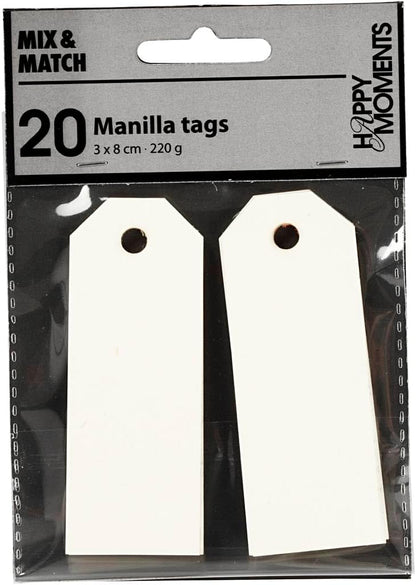 Happy Moments Manilla Geschenkanhänger, Off-White, Einheitsgröße