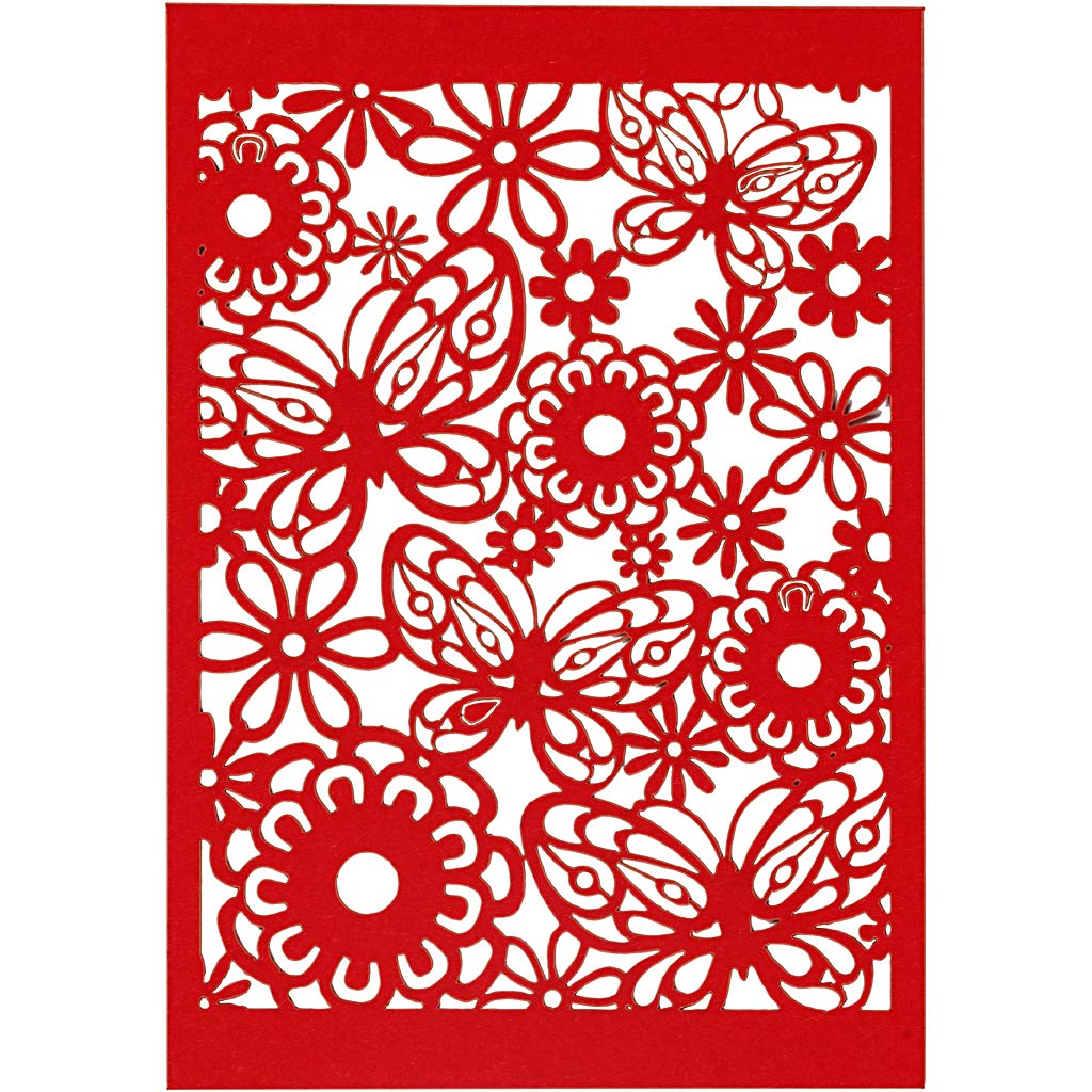 Karton Mit Spitze Blatt 105x15 Cm 200 G 10 Stck. Rot