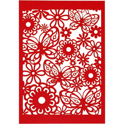 Karton Mit Spitze Blatt 105x15 Cm 200 G 10 Stck. Rot