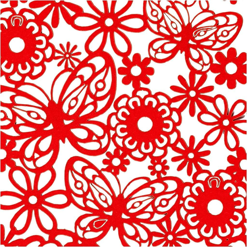 Karton Mit Spitze Blatt 105x15 Cm 200 G 10 Stck. Rot