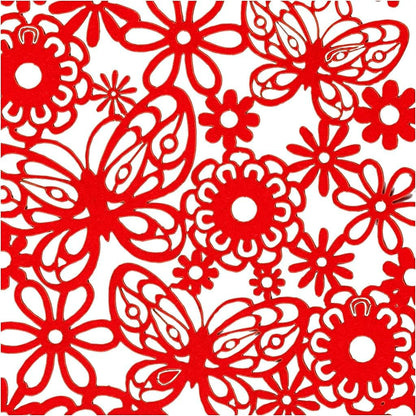 Karton Mit Spitze Blatt 105x15 Cm 200 G 10 Stck. Rot