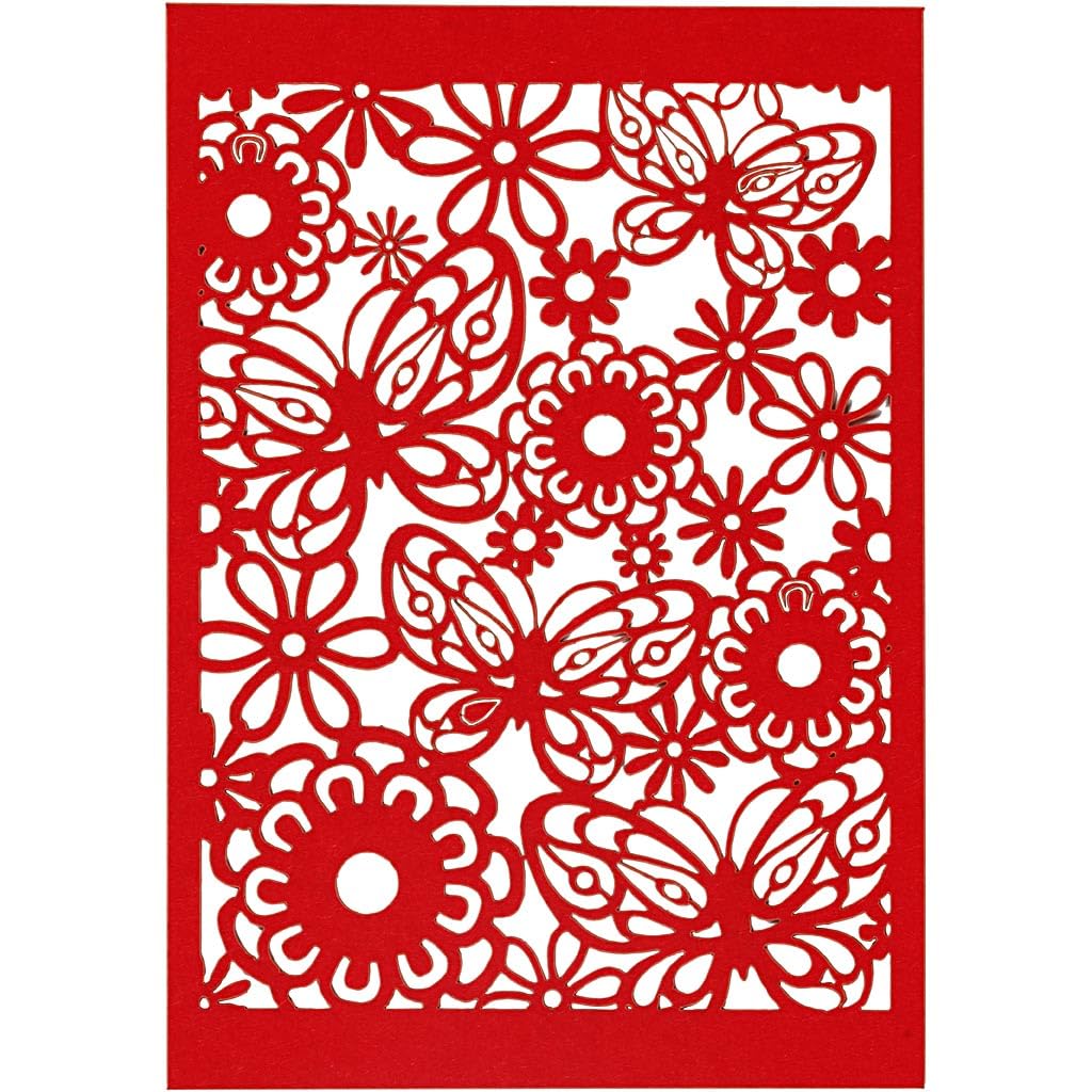 Karton Mit Spitze Blatt 105x15 Cm 200 G 10 Stck. Rot