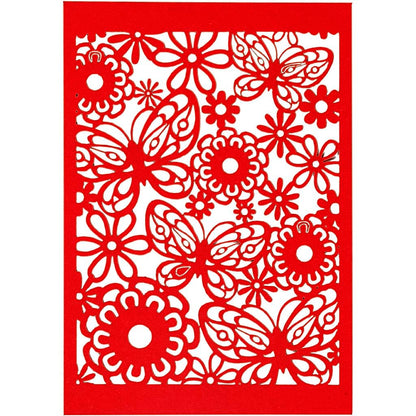 Karton Mit Spitze Blatt 105x15 Cm 200 G 10 Stck. Rot