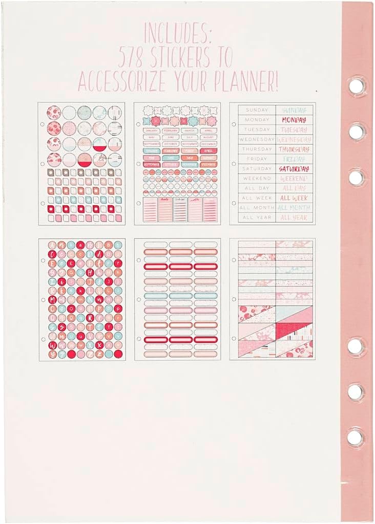 Creativ Journals, planners and accessories, goldcoralred